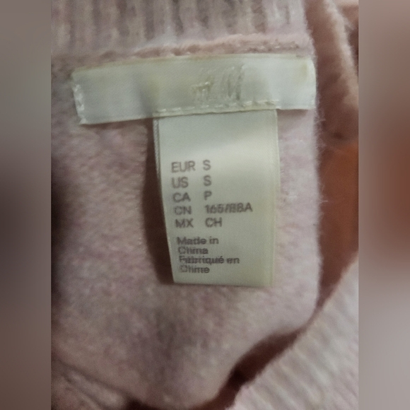 H&M - Womens, Pale Pink, Oversize Split Sides Wool Blend - Size S - Picture 4 of 4
